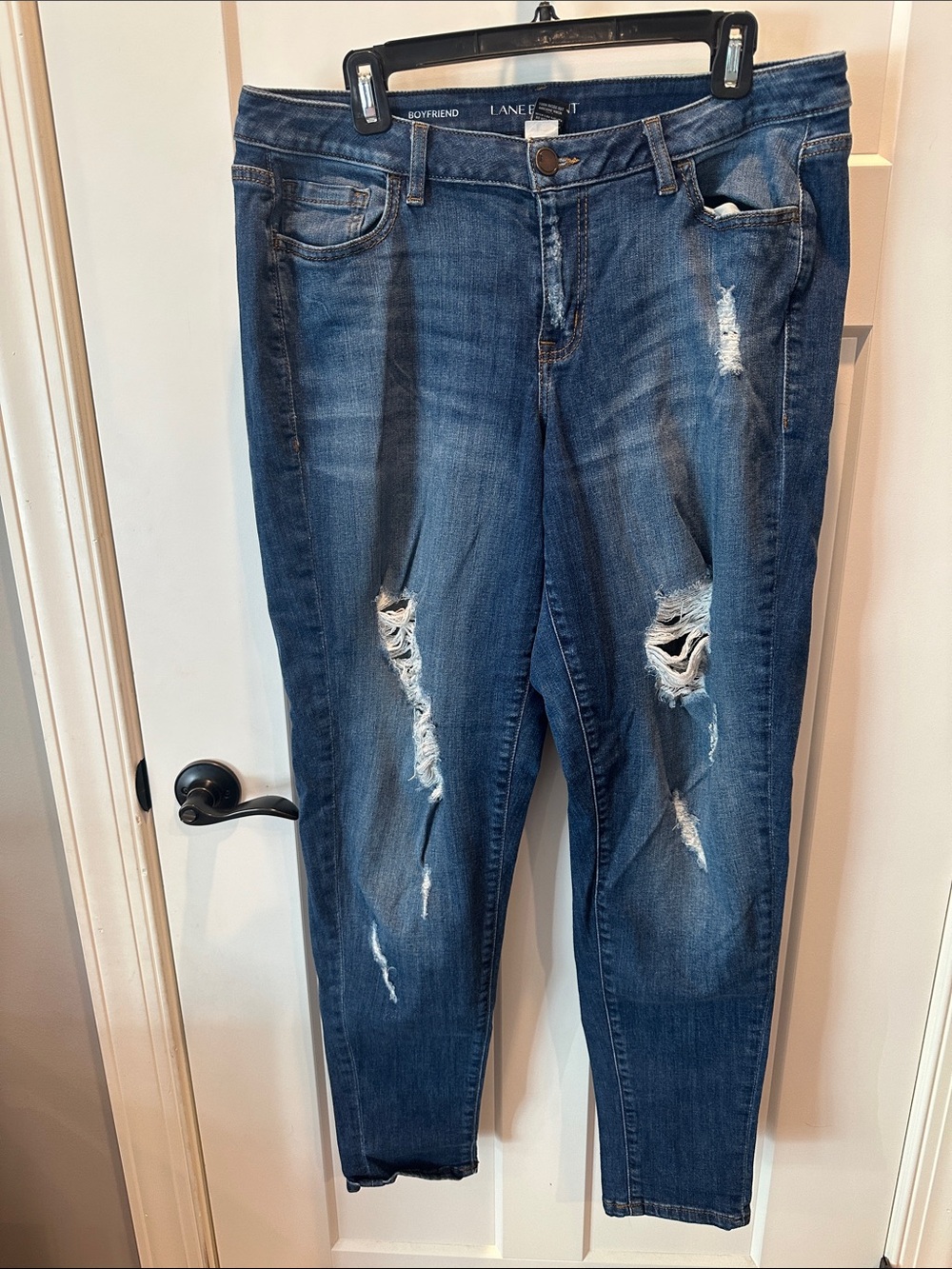 Lane Bryant Medium Blue Ripped Boyfriend Jeans